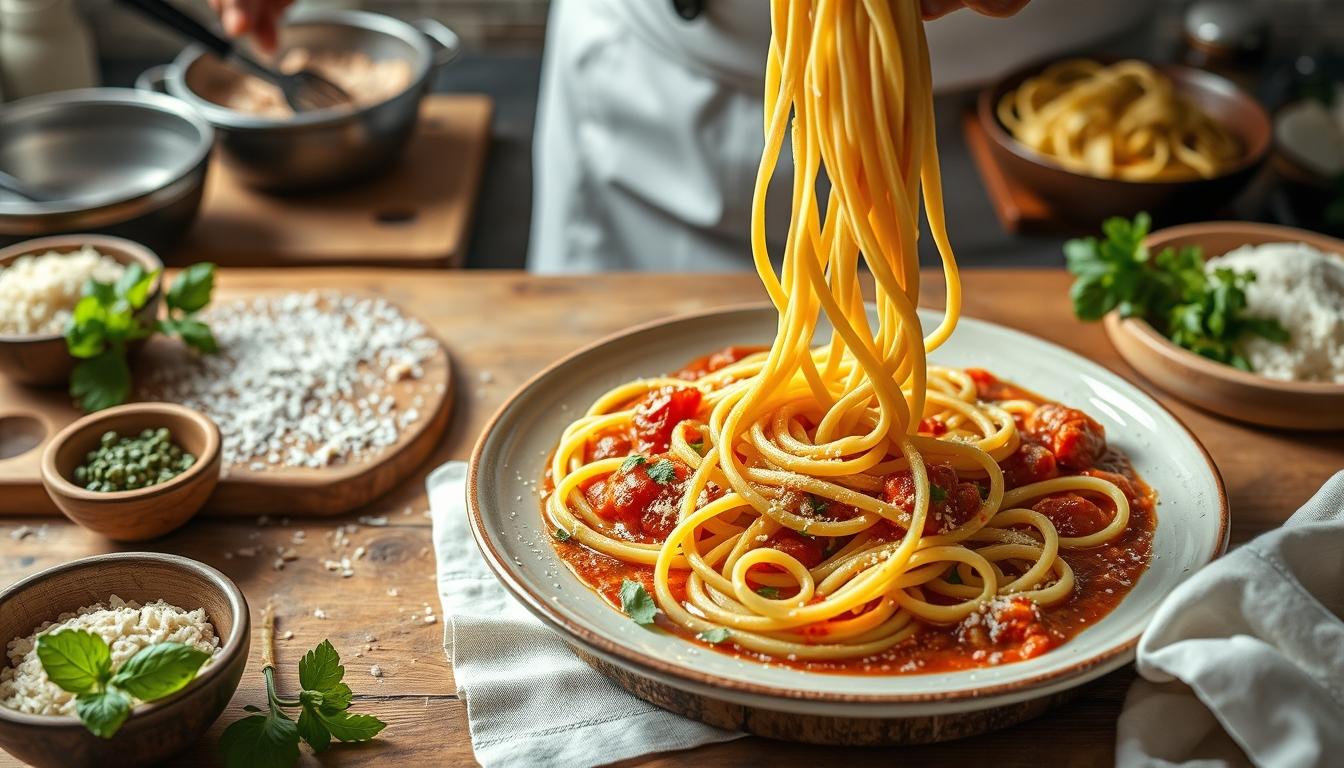 Measured baking ingredients prepared on a counter
